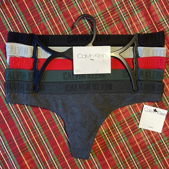 Calvin Klein Other - Brand New Calvin Klein Set of 5 Cotton Thongs Underwear Solid Christmas